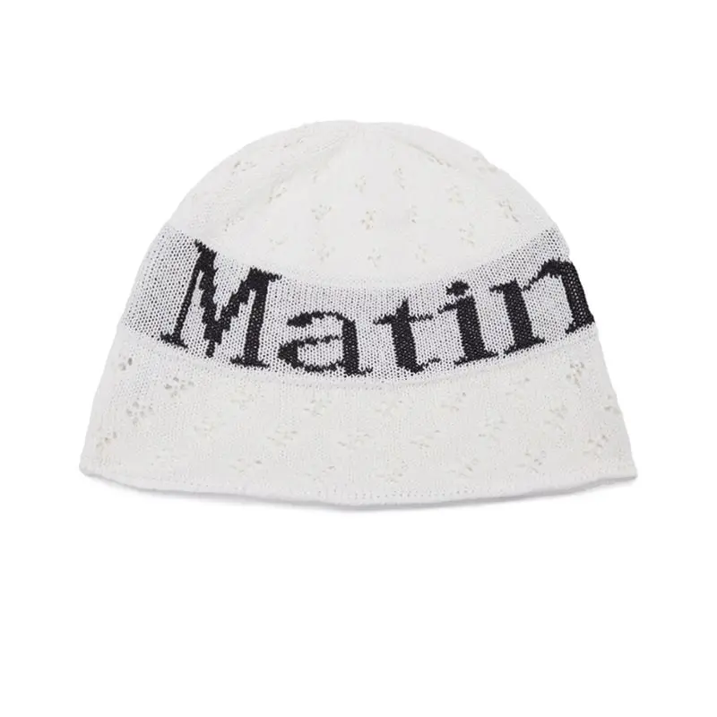 Matin Kim Matin Logo Script Beanie Knit Hat Nylon Wool Cashmere Unisex Streetwear