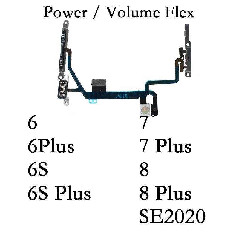 

Switch On Off Volume Flex for IPhone 6 6s Se2020 7 8 Plus Power Side Button Key Ribbon Silent Mute Flex Cable
