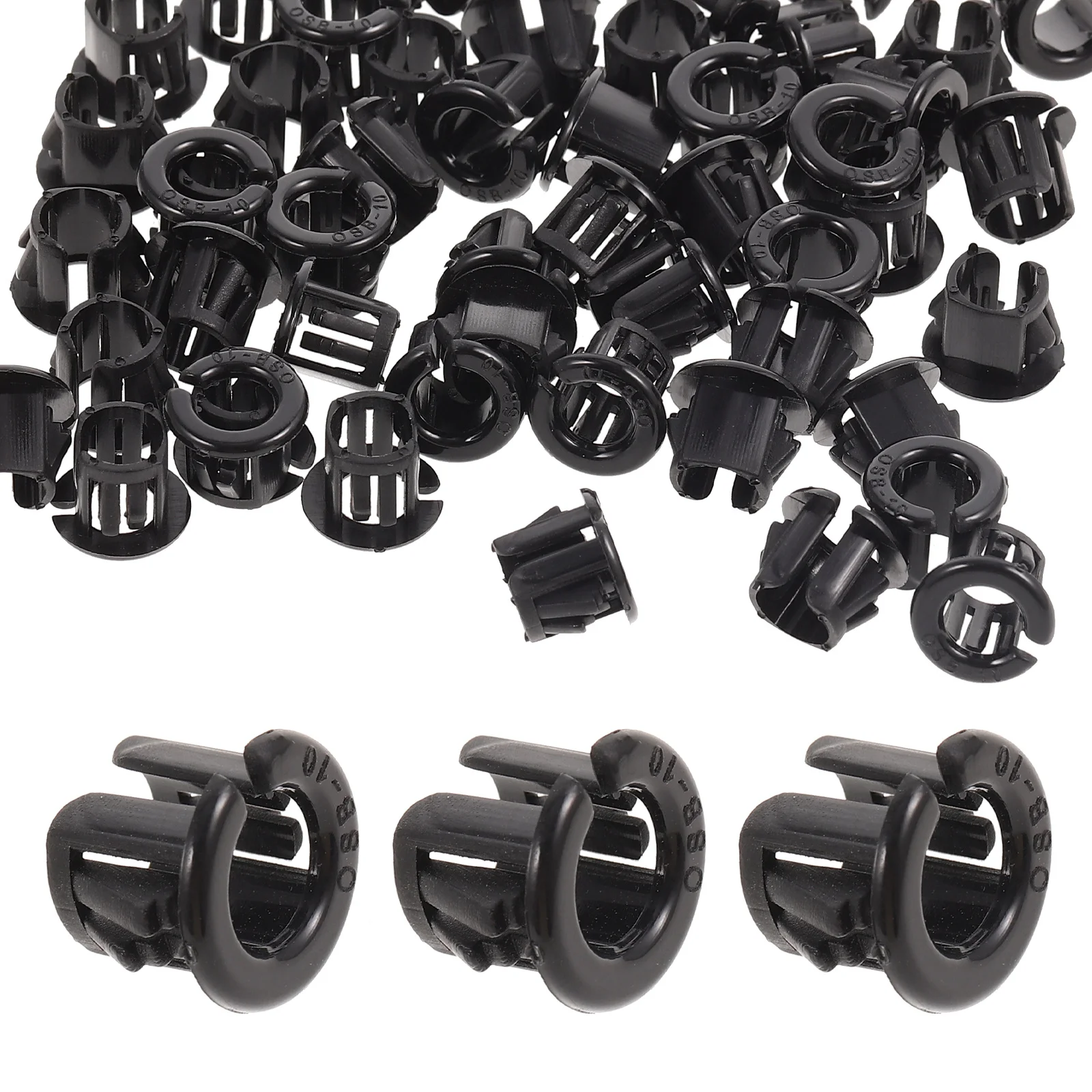 50pcs Bushing Round Snap Panel Locking Hole Plug Snap In Cable Protector For Cable Mounting Accessories Pa66 Wear Resistant