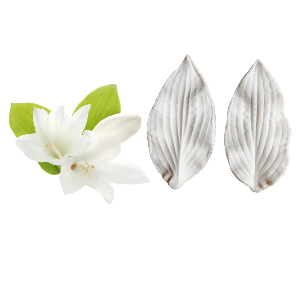 Hosta flower Leaf Mold Impression Mold Silicone Mold Cake Decorating Fondant Sugarcraft Cake Mold Kitchenware M2115