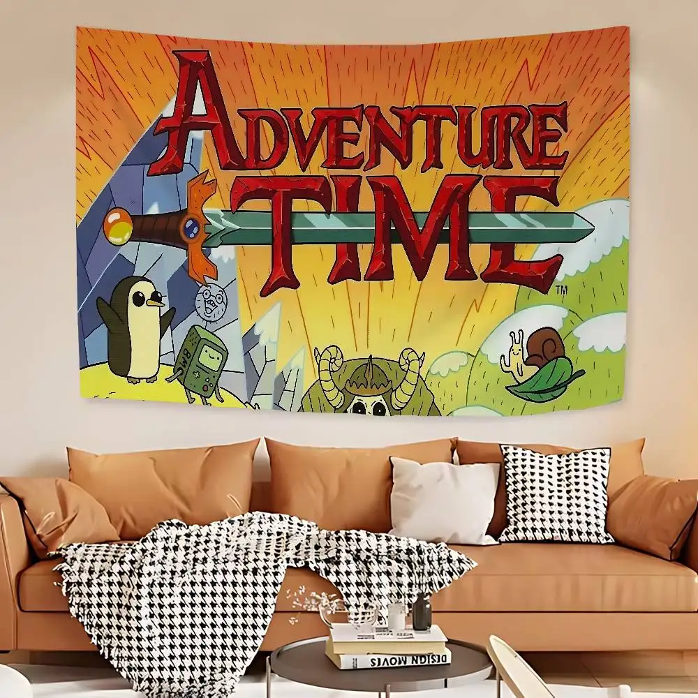 A-Adventures Cartoon Time Anime Bedruckter großer Wandteppich Günstige Hippie Wandbehang Böhmische Wandteppiche Mandala INS Home Decor