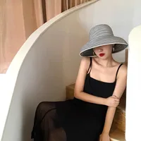 Summer Elegant Dome Straw Hats Women Girl 13cm/8.5cm 2 Sizes Solid Color Beach Sun Hat Foldable Portable Travel Holiday Panama - Image 5