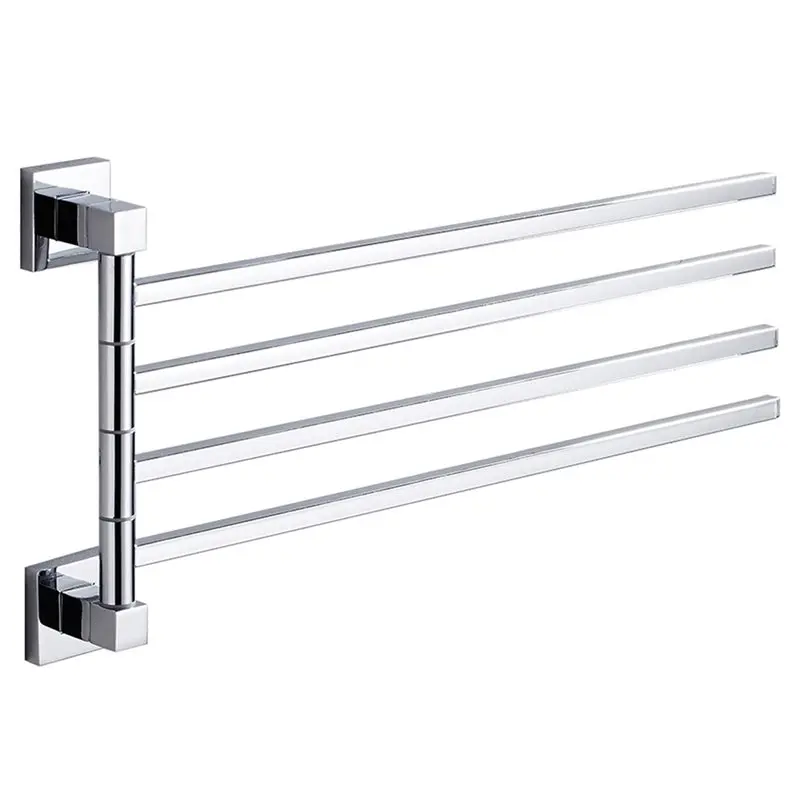 

AB35-4 Bar Swivel Bathroom Towel Rack Wall Mounted Kitchen Wall Mounted Bracket Towel Rack Save Space Aluminum Towel Hanger