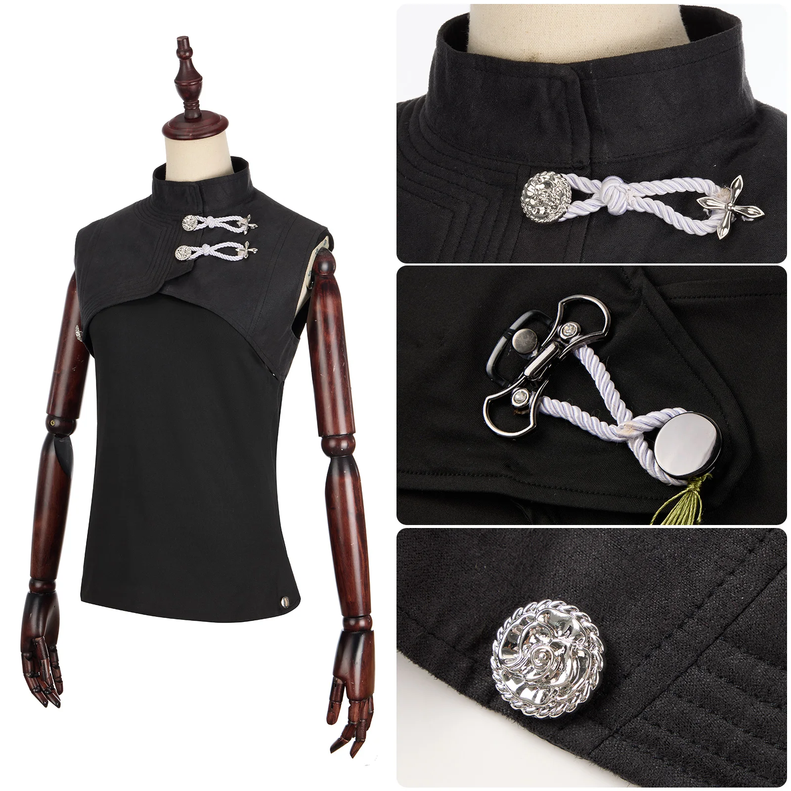 سترة بدون أكمام للفنانين القتالية، أزياء تنكرية، فستان أسود، سروال، أغطية الرأس، ملابس الهالوين