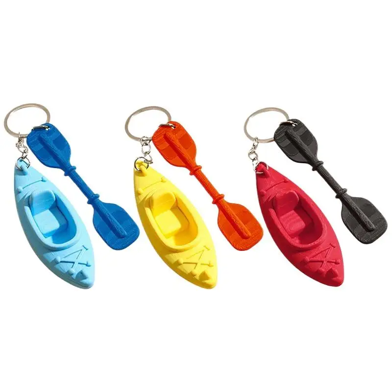 Mini-Kajak-Schlüsselanhänger mit passendem Paddel und leuchtendem Mehrfarben-Design, perfekt für Kajakliebhaber, Rucksackdekoration, kleines Geschenk. – Detail 7