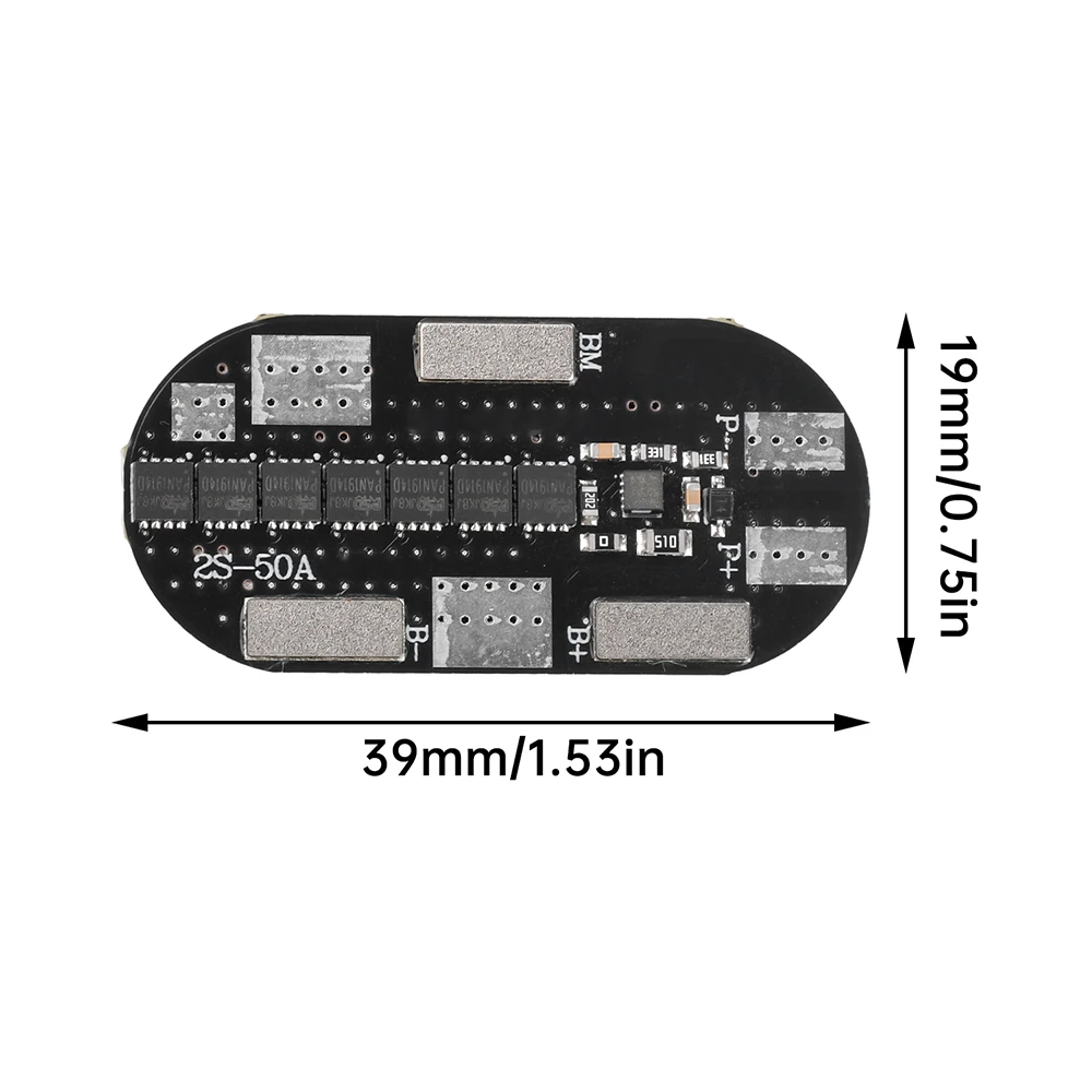 BMS 2S 50A Li-ion Battery Protection Board for 21700