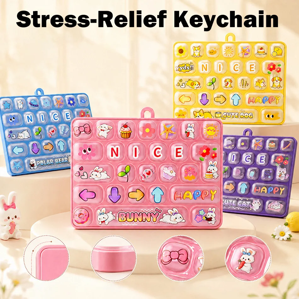 Nouveau Clavier Anti-Stress Mignon à 26 Touches, Outil de Relaxation Mécanique Créatif, Pendentif Populaire, Accessoires Cadeaux