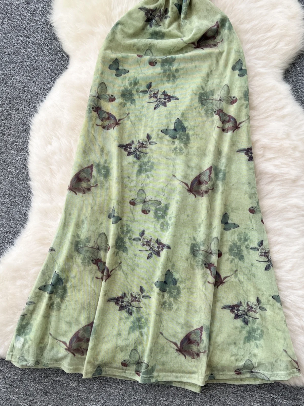 Ele Retro Chinese  Print ter Ne Slim Fit Svel Women's Dr Sexy Bal Mid-Length A-Line Gown