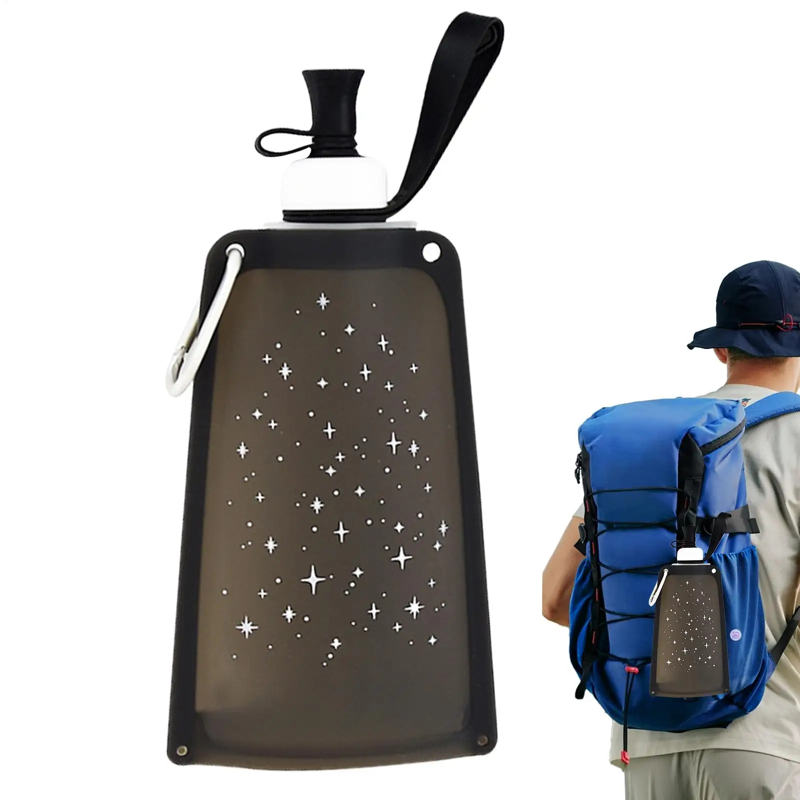 

550ml Portable Lightweight Silicone Folding Water Bottle Water Bag Hiking Camping Soft Flask Water Bag Outdoor Sport Supplies