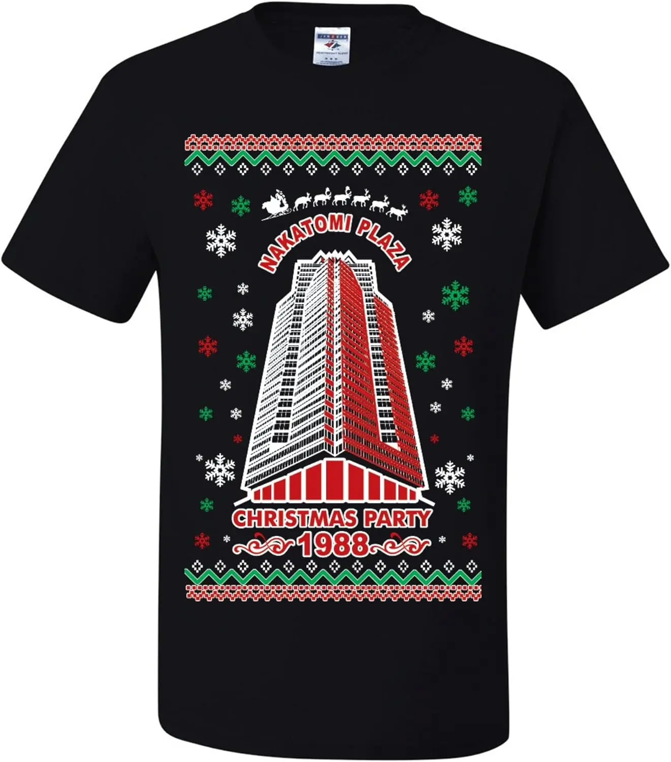 Nakatomi Plaza Christmas Party 1988 WHITE LOGO Ugly Christmas T-shirts