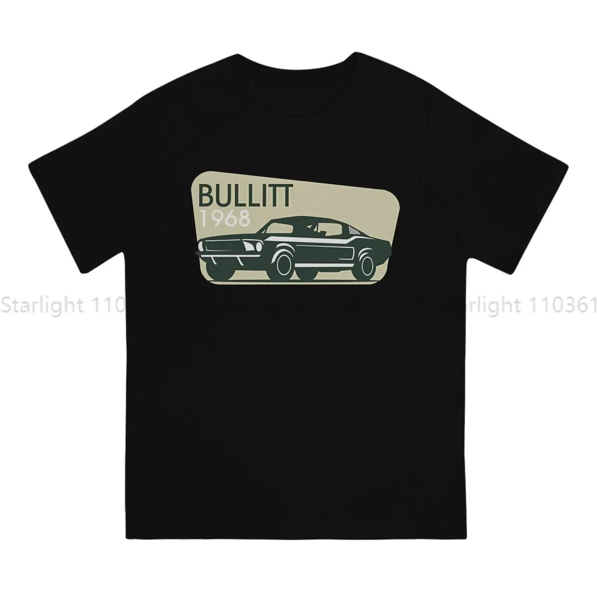 Vintage Silhouette With Retro Car Bullitt 1968 Unique TShirt Mustang Car Leisure T Shirt Summer T-shirt For Men Women