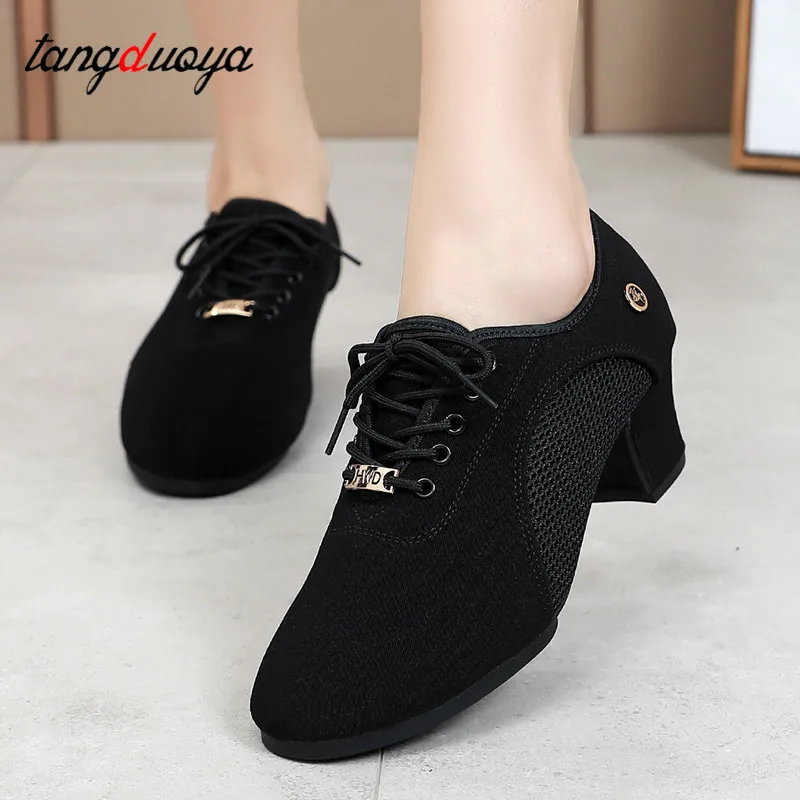 Women Latin Dance Shoes Jazz Ballroom Salsa Dancing Shoes Woman High Heels Children Training Modern Tango Dance Sneakers