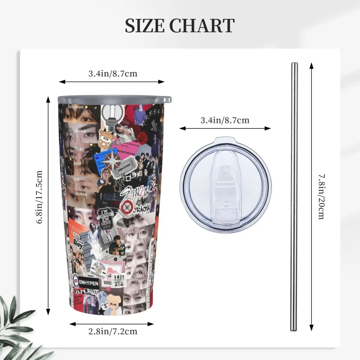 HyunJin Korean Kpop Singer Stainless Steel Tumbler Vacuum Insulated Mugs Thermal Cold Bottle Straws With Lid 20oz
