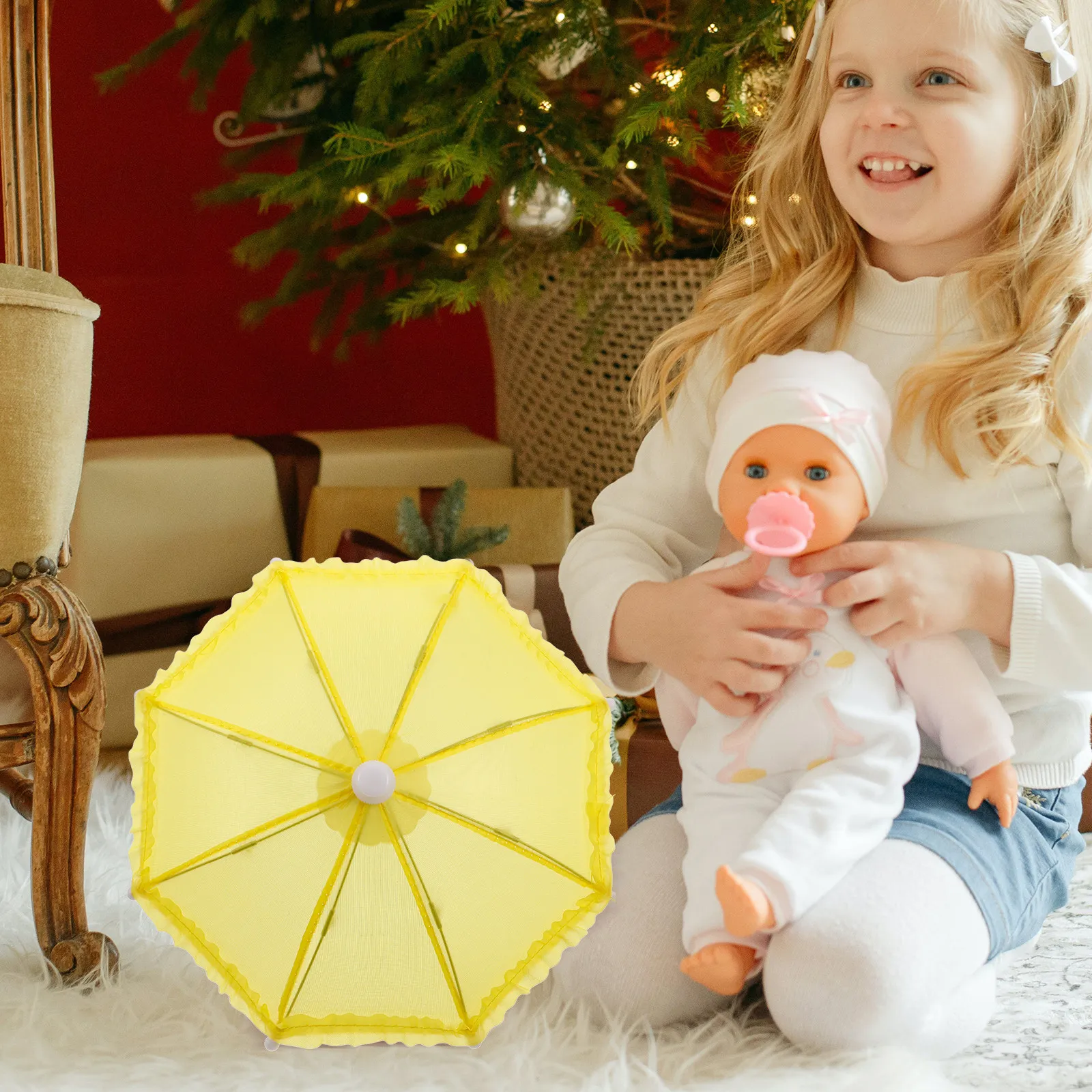 

Миниатюрный зонтик для кукольного домика, прозрачный, 18 дюймов, для кукол, реквизит для фотосессий, аксессуар для сада, декоративный, в форме пузыря