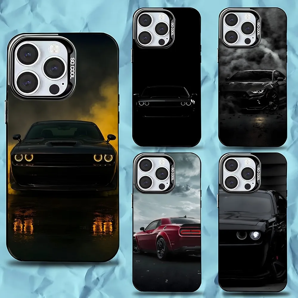 

Car Dodge Challenger S-SRT Phone Case For iPhone 16,15,14,13,12,11,Pro,Max,Plus,Mini,XS,SE Anti Fall Black Matte Hard Bumper