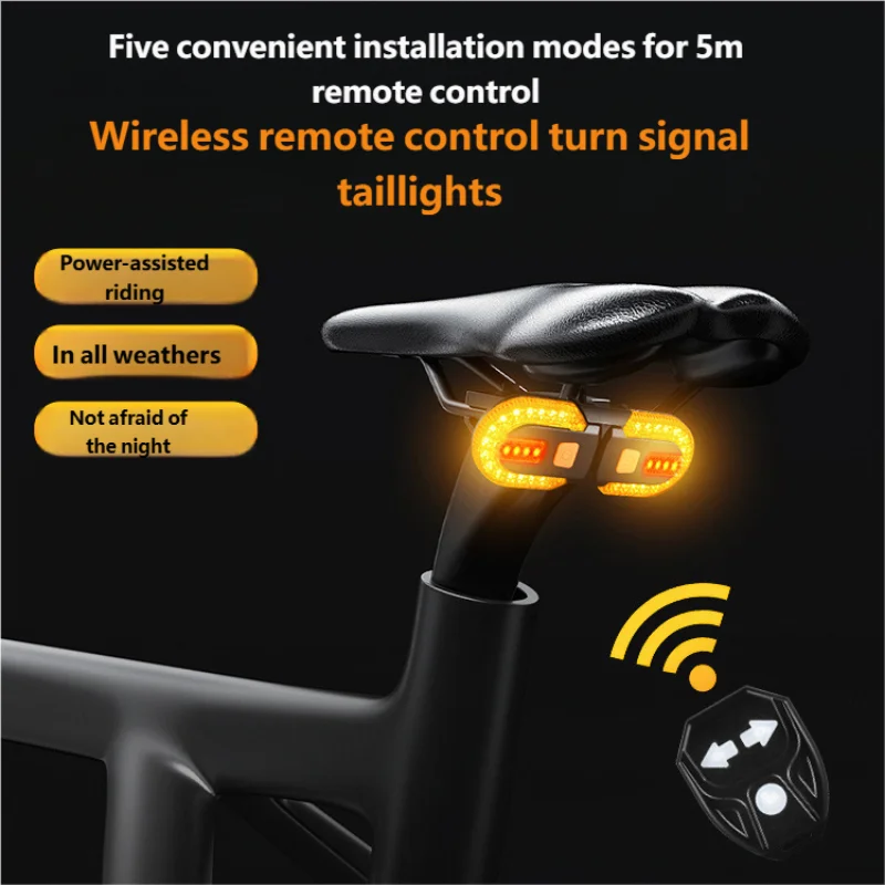 

Bike Turn Signal Rear Light LED Bicycle Lamp USB Rechargeable Bike Wireless Lights Back MTB Tail Light Bike Accessories
