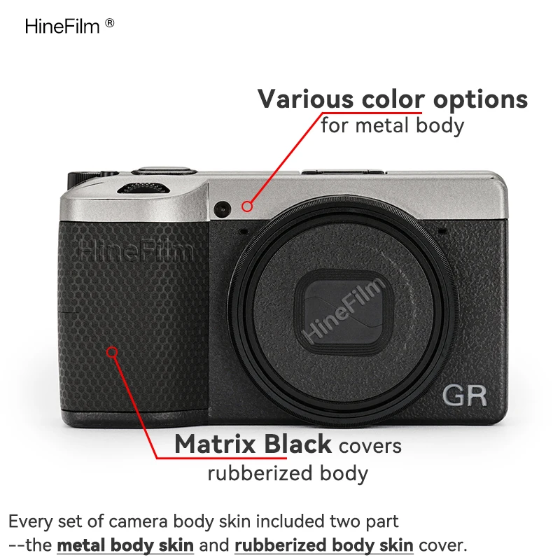 Hinefilm pele para ricoh gr4 iv câmera adesivo para ricoh griv decalque pele gr4 envoltório capa gr 4 pele protetora