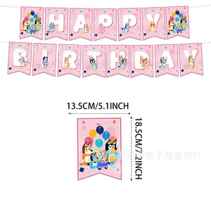 أواني الطعام الزخرفية ذات الطابع الوردي والأزرق ، لافتات ، لافتات معلقة ، منديل ، لوحة ورقية ، كوب ، بالونات ، أغطية كعكة ، هدية عيد ميلاد أعلى 8 مبيعات بلوي بالونات وبنغو - رقم 8