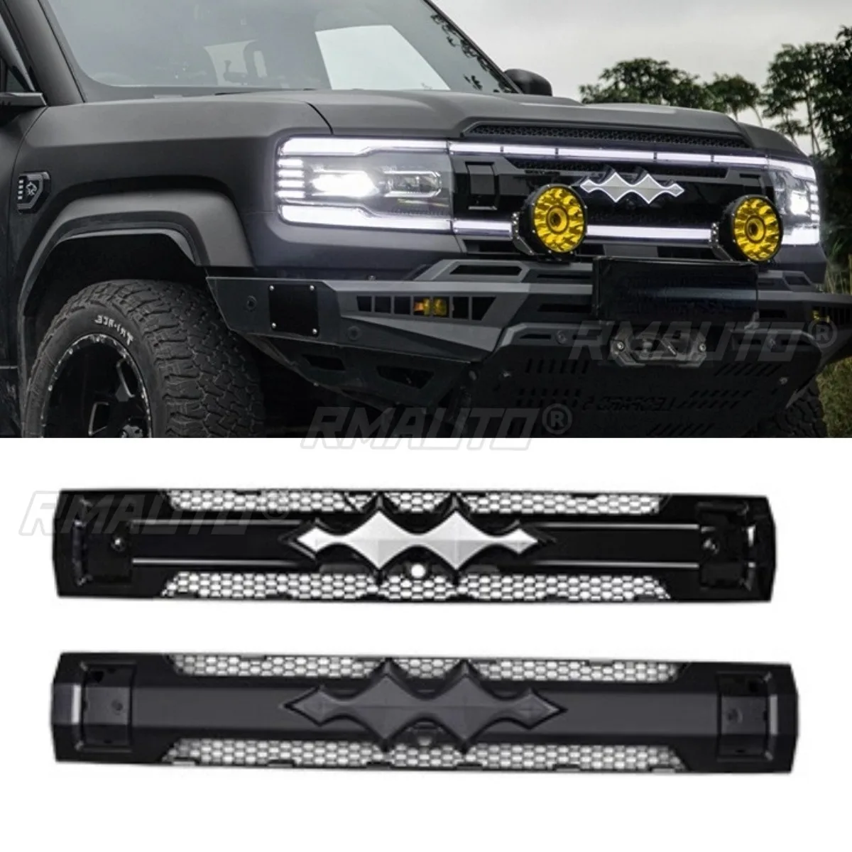 

For BYD Leopard 5 Car LED Bumper Grill Decorative Cover Trim Racing Grille Body Kit Front Bumper Grill Exterior Part