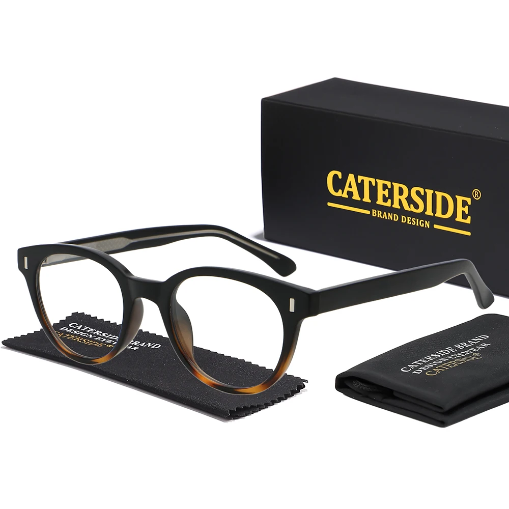 CATERSIDE Fashion Men's Anti Blue Light Glasses Tr-90 Square Frame Spring Hinge Glasses Frame Women Computer Protective Glasses