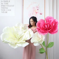 DIA 80CM Artificial Velvet Rose Head Showcase Large Flower Wedding Party Decoration Photography Prop Large Silk Flower