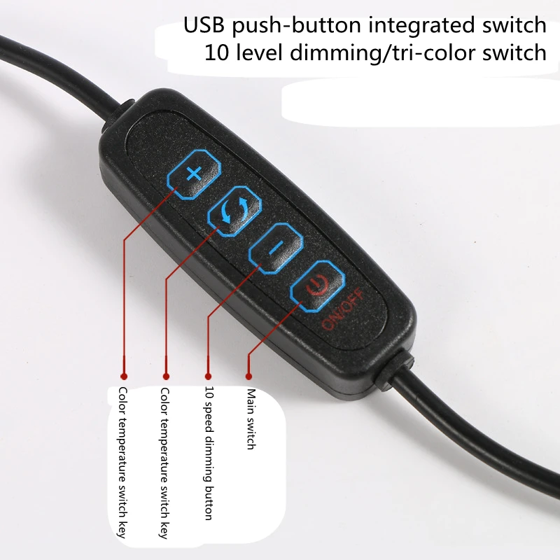 LED Folding Metal Desk Lamp Clip on Light Clamp Long Arm Diming Table Lamp 3 Colors Adjustable For Living Room Reading Computers