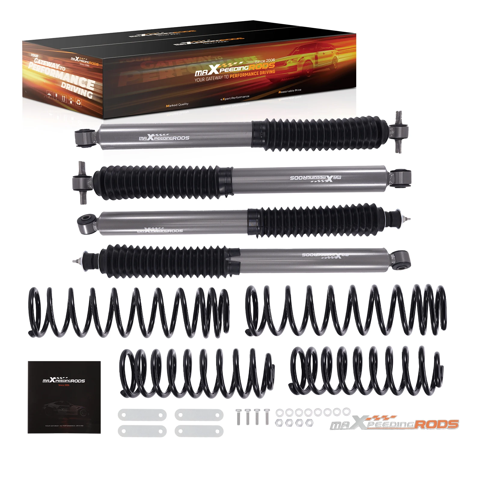 MaXpeedingrods 2.5 Inch Lift Kit Coil Springs And Shock Absorbers For Jeep Wrangler JK Unlimited 2WD 4WD 2007-2018