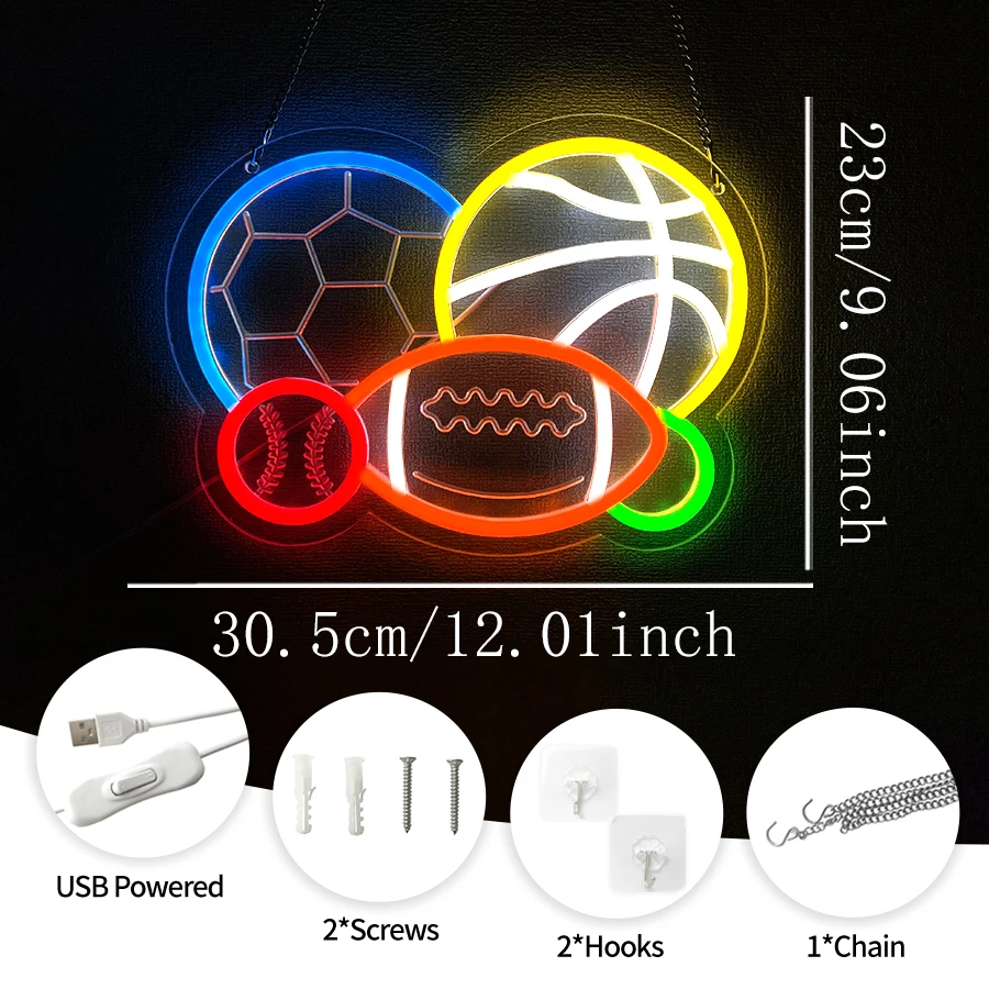 Neonowa tablica LED z motywem – Sports Equipment Icon recenzja i cena