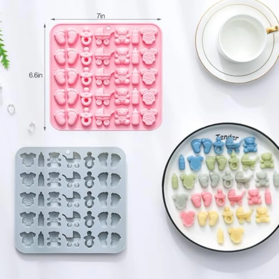 2 حزمة الطفل Sr قوالب الشوكولاته أقدام الطفل قالب زجاجة الطفل مصاصة الطفل نيسيي عربة أطفال الدب قوالب سيليكون قالب الشوكولاته