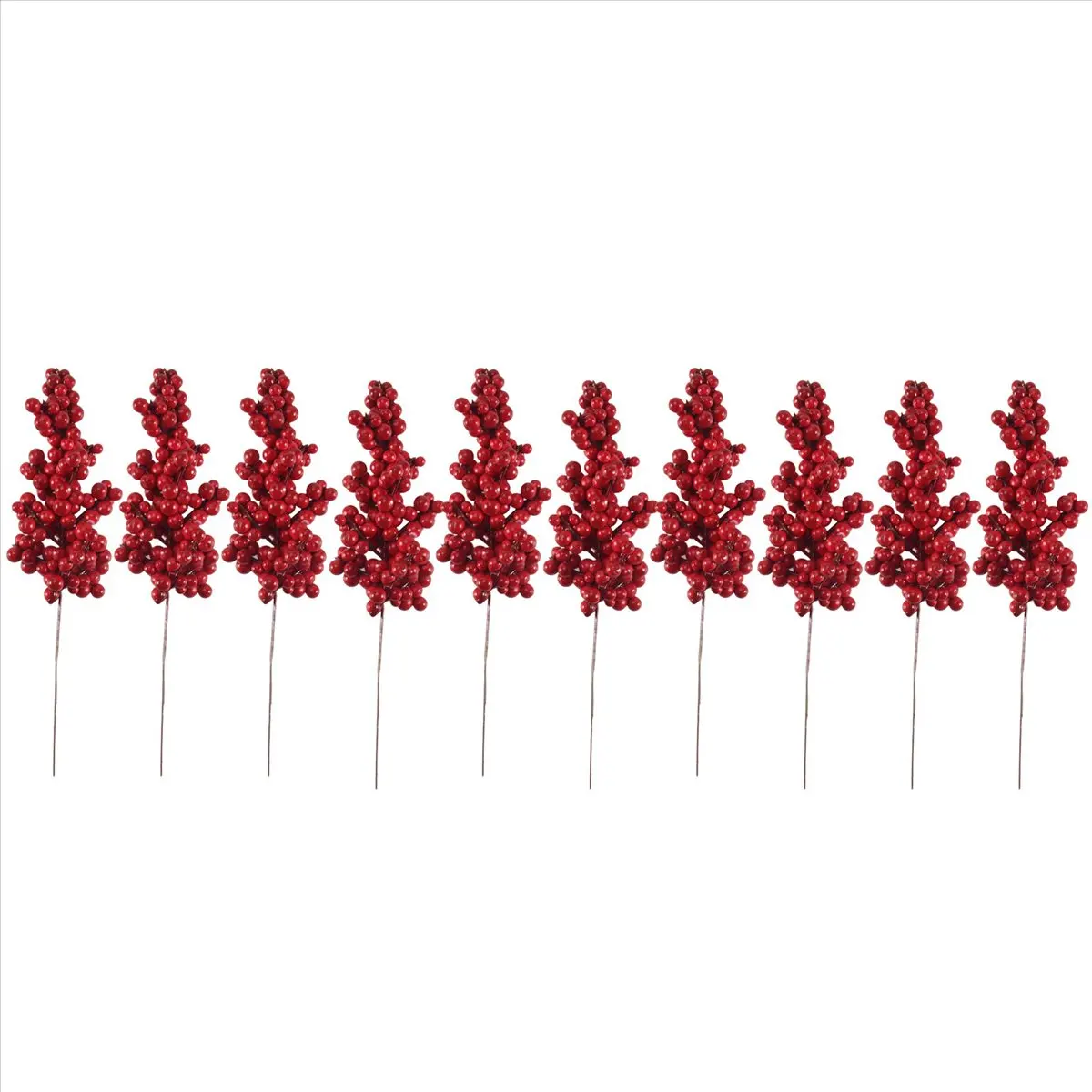ABZF 2026 10PCS Artificial Red Berries Decorative Branches with Red Berries Autumn Branches Christmas Picks Branch Berries