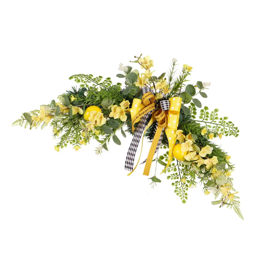 

Artificial Flowers Door Hanging Spring Wreaths Front Pendant Lemon Decor Decoration Plastic Imitation Lemon Household Wall Art