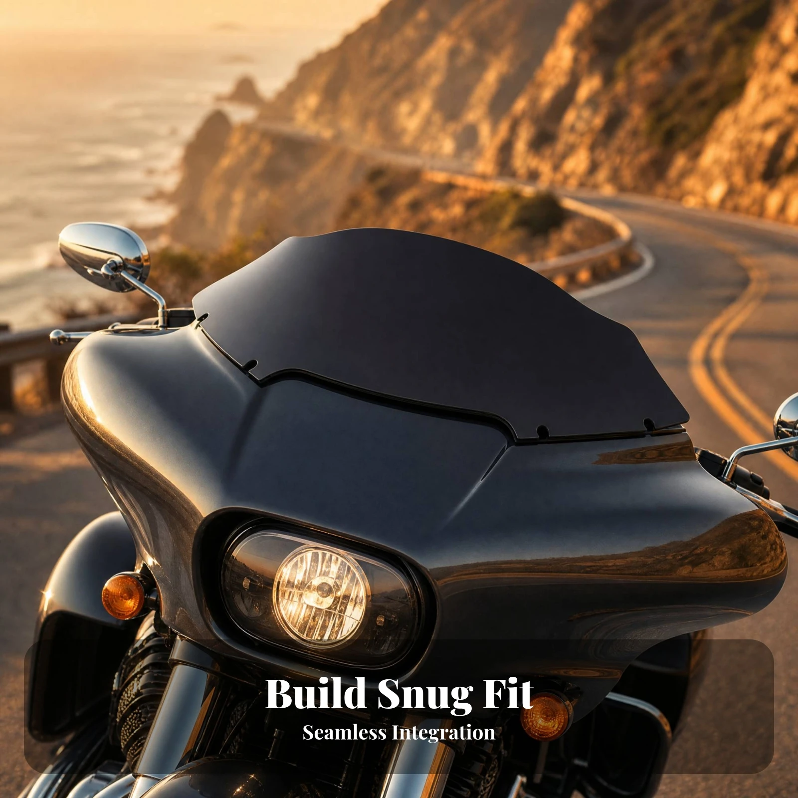 Harleyriding Road Glide Windshield Curved Road Glide Replacement Windshield Motorcycle Windscreen Streamlined