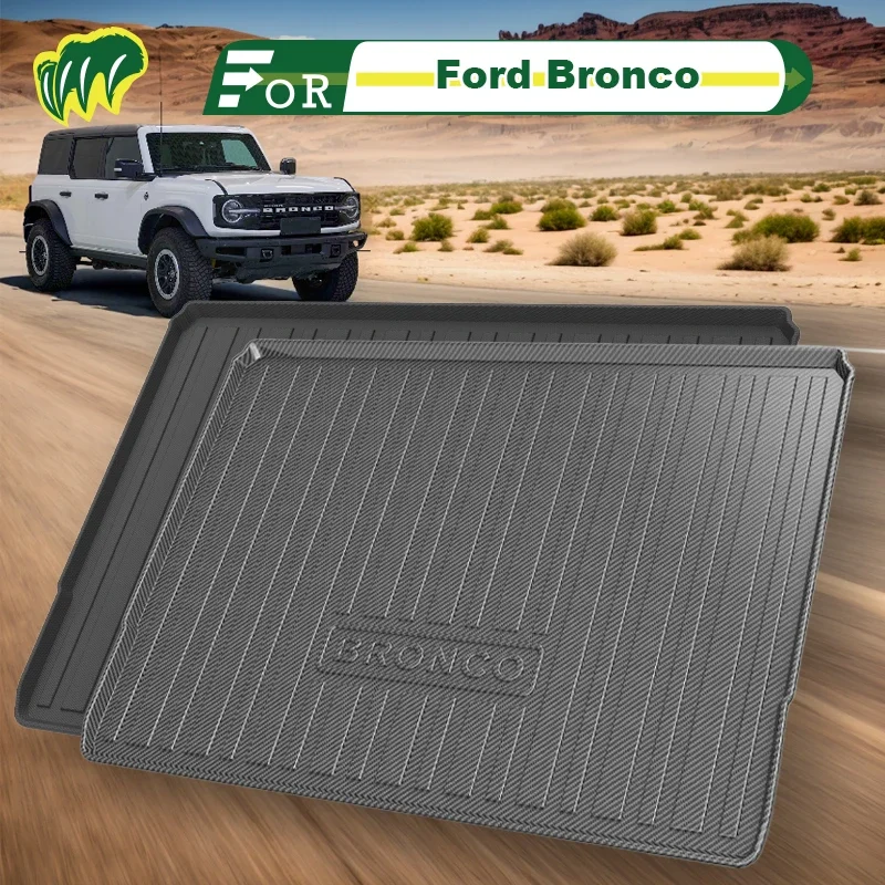 For Ford Bronco 2022-2023 Custom Fit Car Trunk Mat All Season Cargo Mat 3D Shaped Laser Measured Trunk Protection Liner