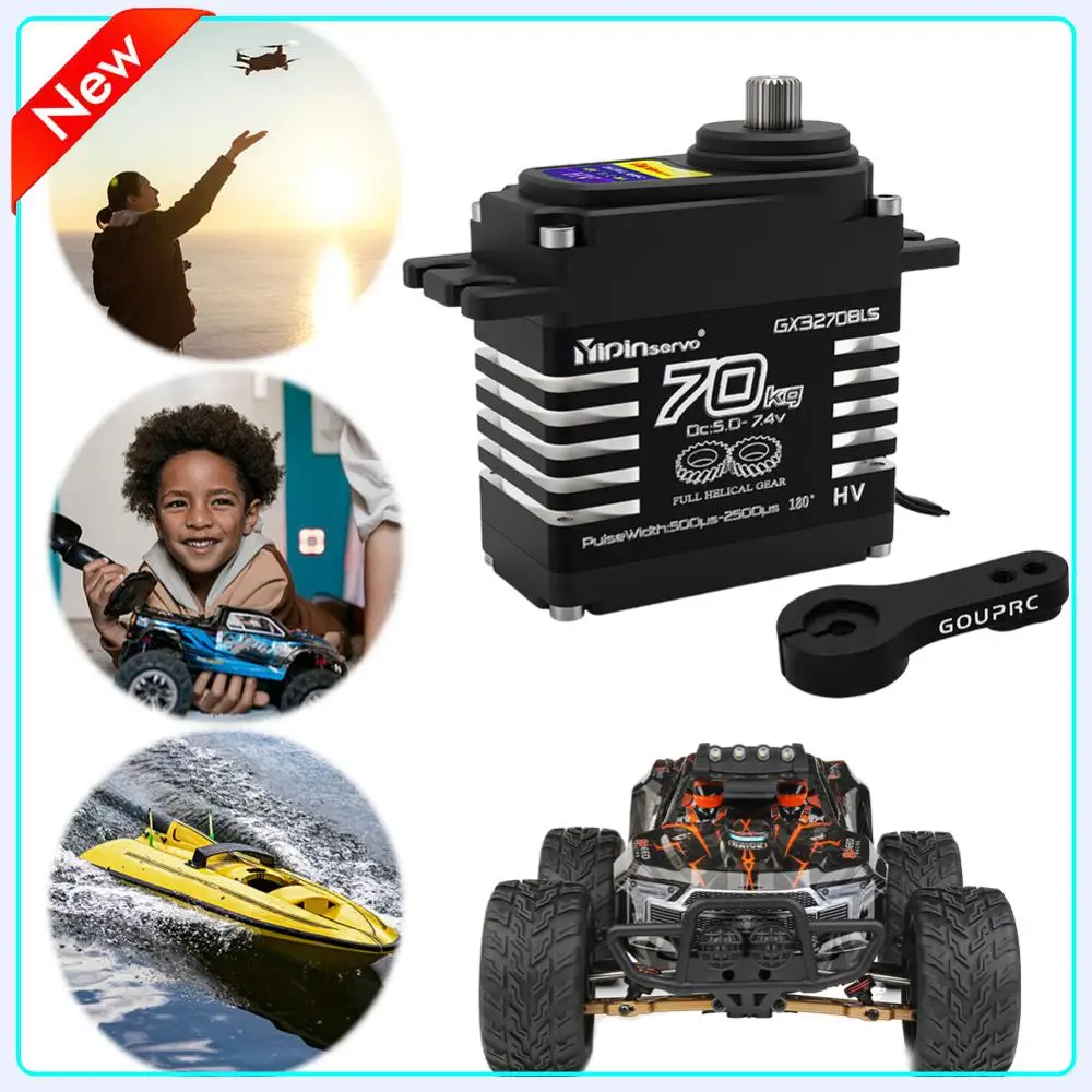 

70KG Brushless Servos 7.4V Oblique Gear High Torque Servos Digital Servos for 1/8 1/10 1/12 RC Truck Car Crawler Boat Robot