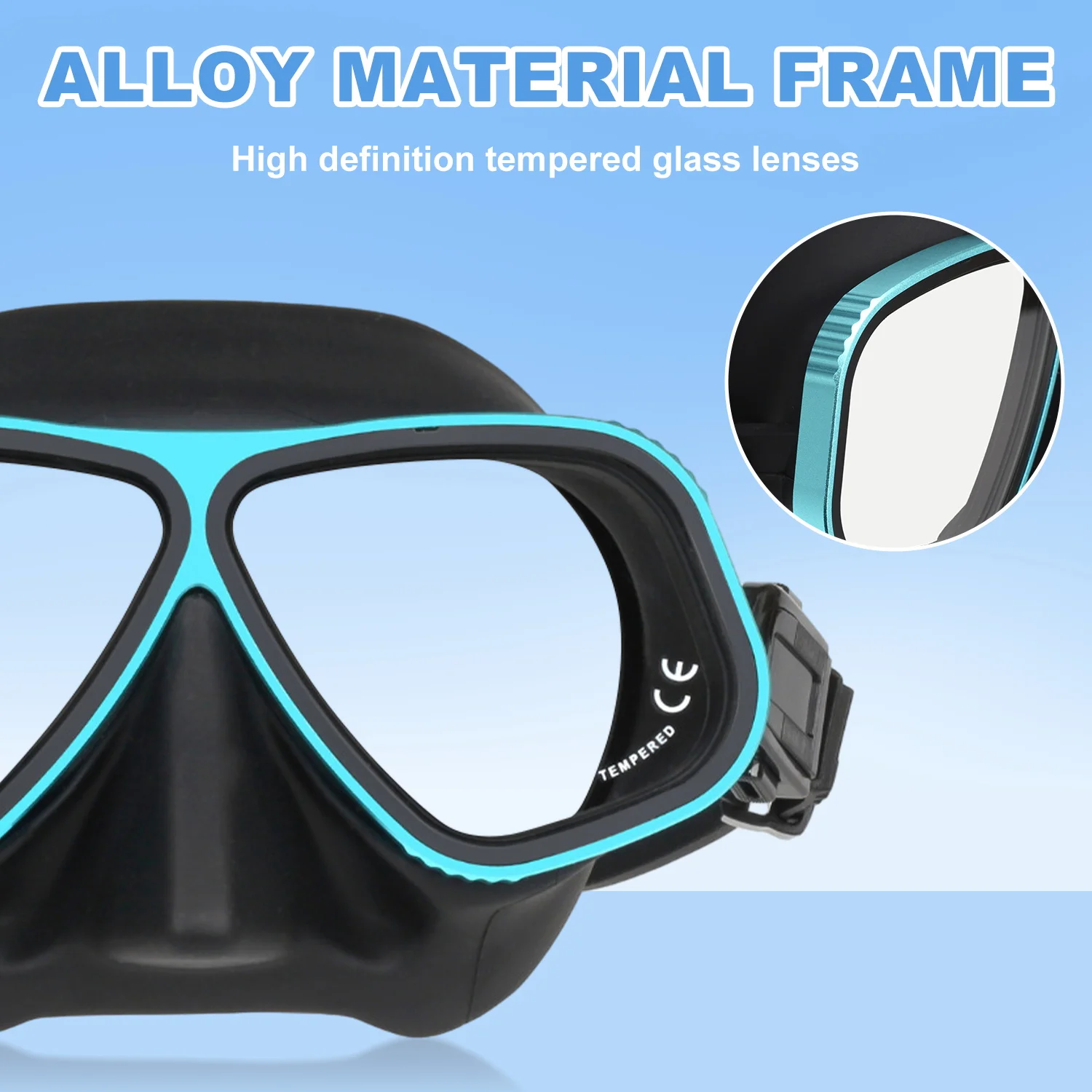 Top Quality Alike Apollo Aluminum Frame Scuba Mask Diving Glasses Detachable Soft Silicone Dive Goggles for Adult Teenager