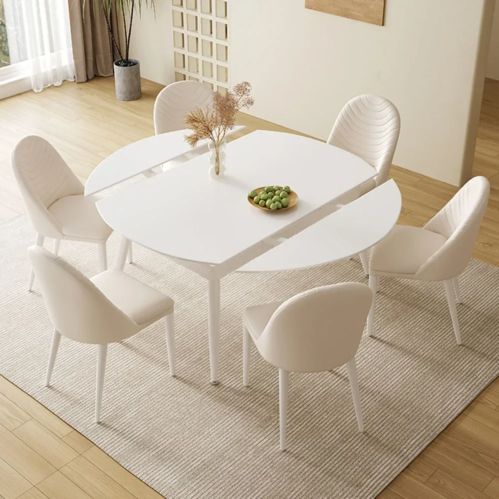 White Legs Metal Dining Table Luxury 6 People Center Office Restaurant Dining Table Hotel Lobby Muebles De Cocina Home Furniture