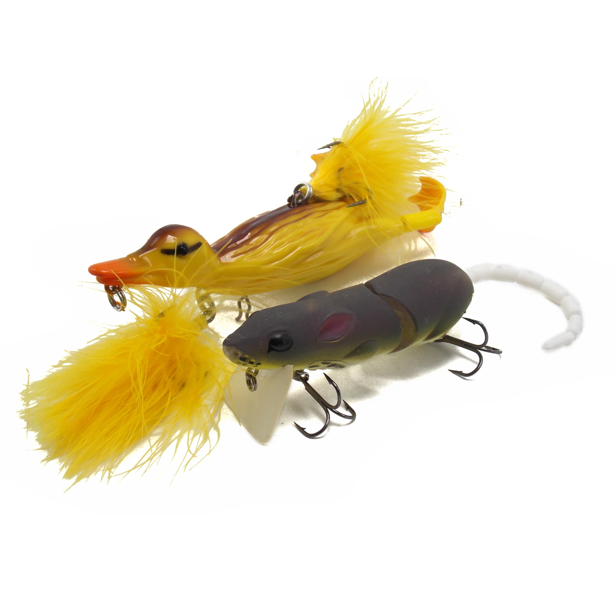 CATCHSIF 2pcs topwater HARD Duck and Lifelike Mouse swimming Lures Crankbait walking bait