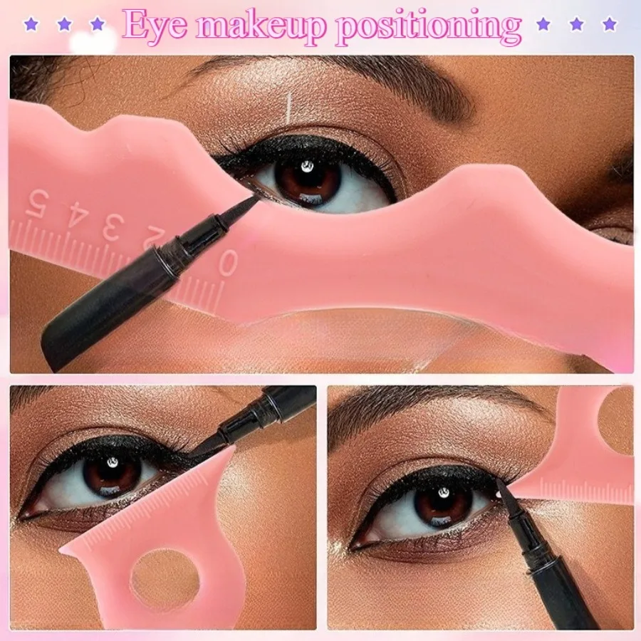 3個のシリコン化粧品補助ツールテンプレート、アイライナー、まつげ、眉毛、多機能、お手入れ簡単、美容愛好家に最適
