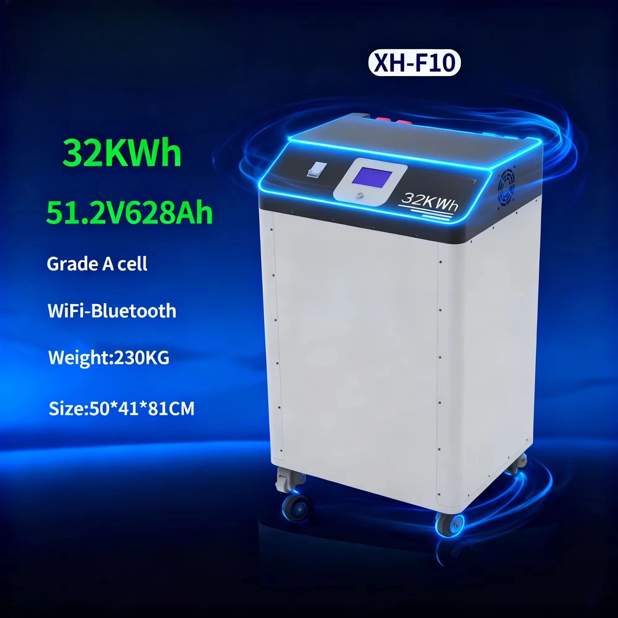 30KW 32KWH 51.2V 600Ah 628Ah MB56 LiFePO4 30kWh Vertical Moveable Lithium Solar Power Home Storage Systems LiFePO4 Pack