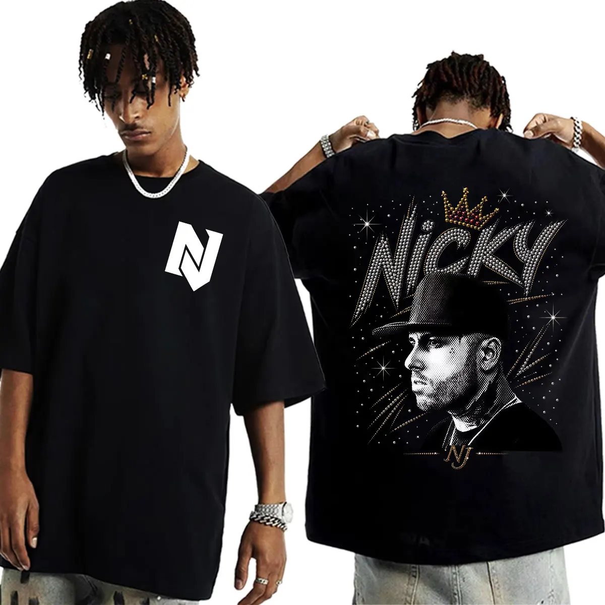 Camisetas de la gira El Ganador Nicky Jam Dimelo Papi, camisetas de moda para hombre y mujer, camiseta clásica de hip hop, camiseta informal holgada de alta calidad