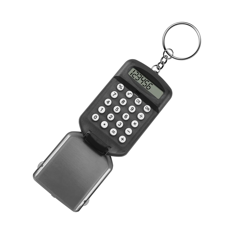 Брелок Серый пластиковый корпус 8-значный электронный мини-калькулятор с брелком