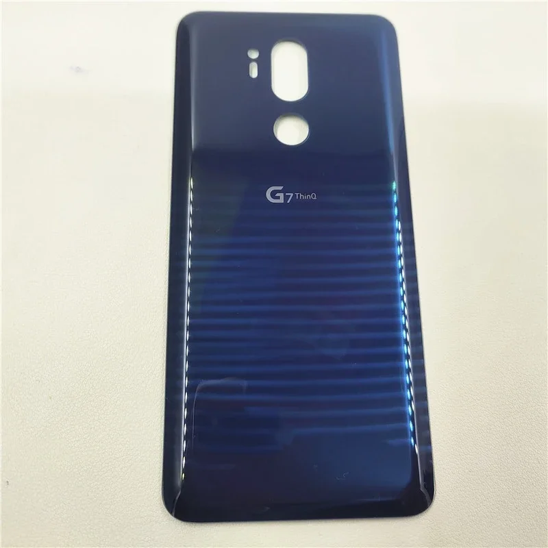 غطاء بطارية زجاجي ثلاثي الأبعاد لهاتف LG G7 ThinQ G7 G710 g710em حافظة خلفية مع مادة لاصقة
