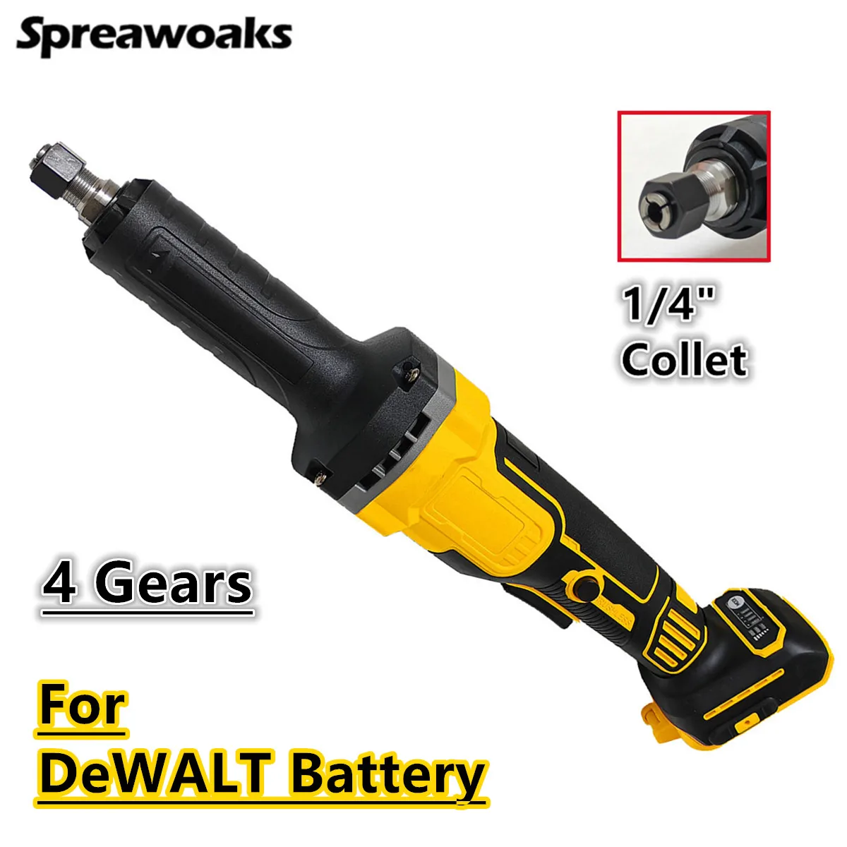Brushless Die Grinder 4 Gears Electric Engraving Polishing Tool Cordless Grinding Straight Grinder For DeWALT 20V 18V Battery