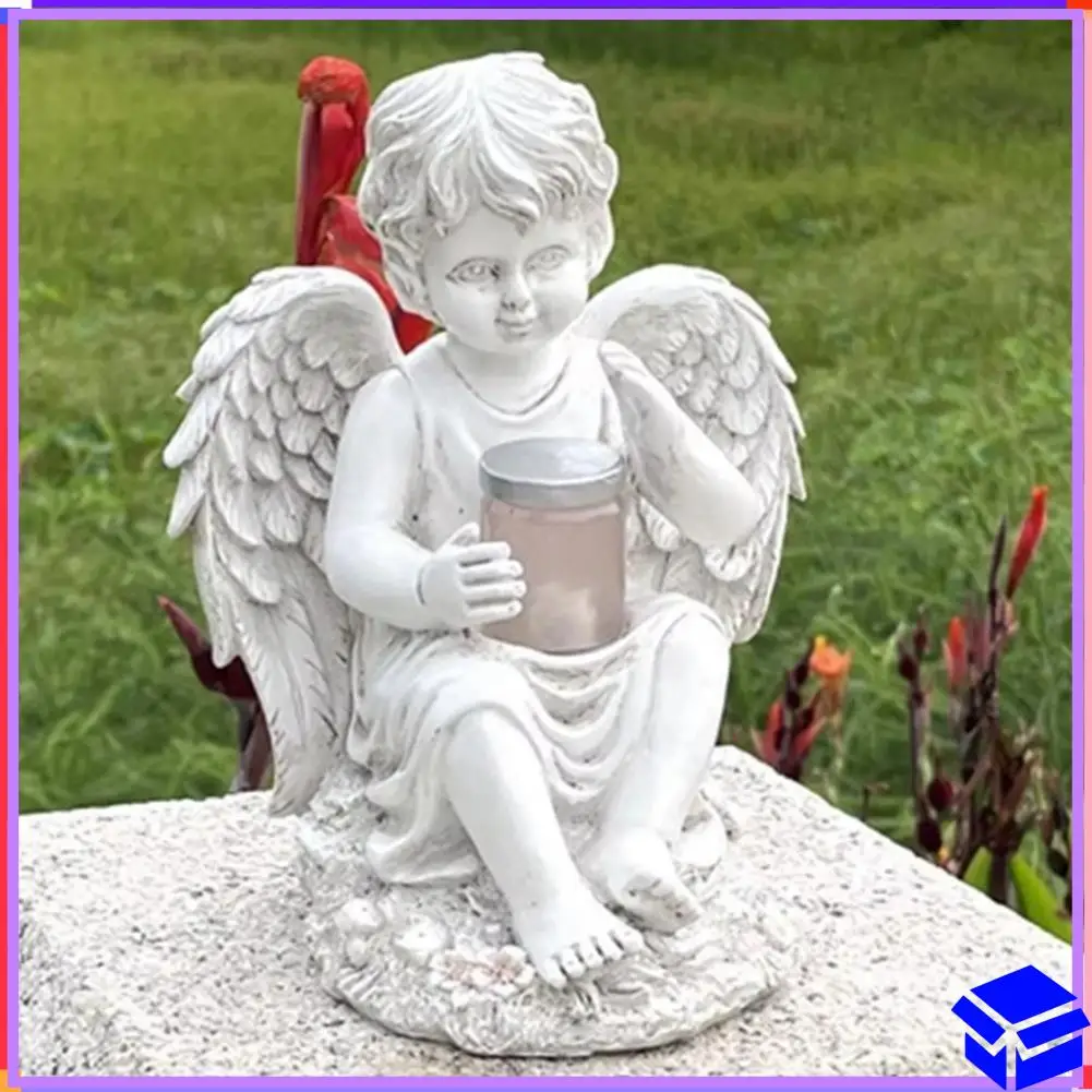 

Reliable Cute Sculpture Solar Garden Courtyard Decoration European Style Angel Statue Home Decoration Crafts