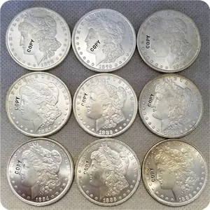 UNC silver USA (1878-1904) SALINAN KOIN Morgan Dollar UNC KOIN peringatan-koin replika koleksi koin medali 8 koin morgan dollar penjualan terbaik - №