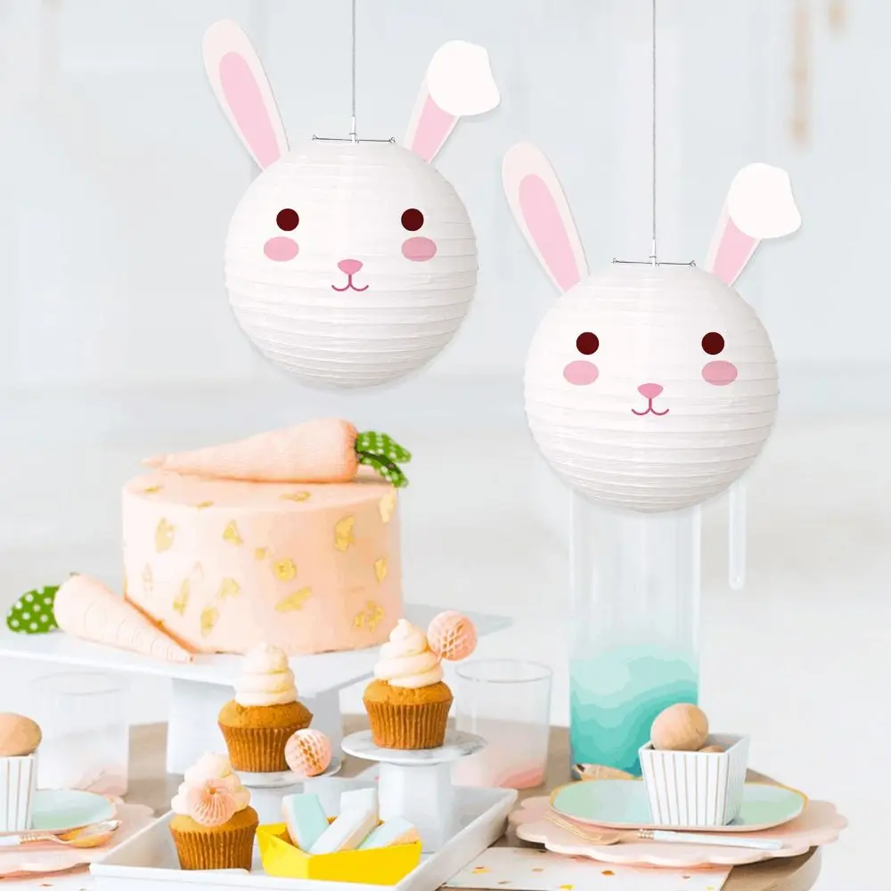Tragbare Papierkarotte Papierlaternen DIY Lampenschirme Kaninchen Papierkugel Faltende Hängelaterne Osterparty