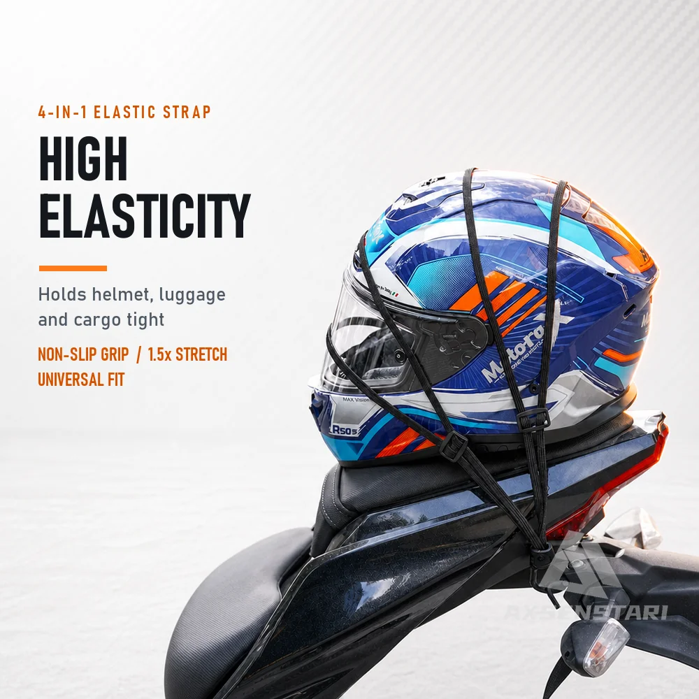 Motorcycle Straps Motorbike Holder Elastic Rubber Bands Luggage Fixing Ropes Back Seat Helmet Strip Fixed Adjustment Fix 60 90cm