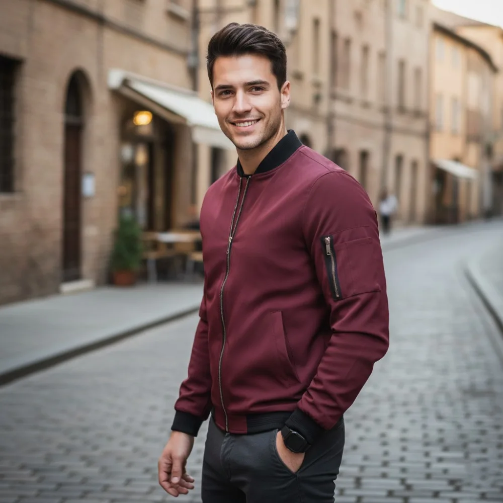 

Легкая мужская бейсбольная куртка-бомбер на весну, тонкая, с воротником, винтажная, в уличном стиле, мужские повседневные летние куртки европейского размера, ретро 2026