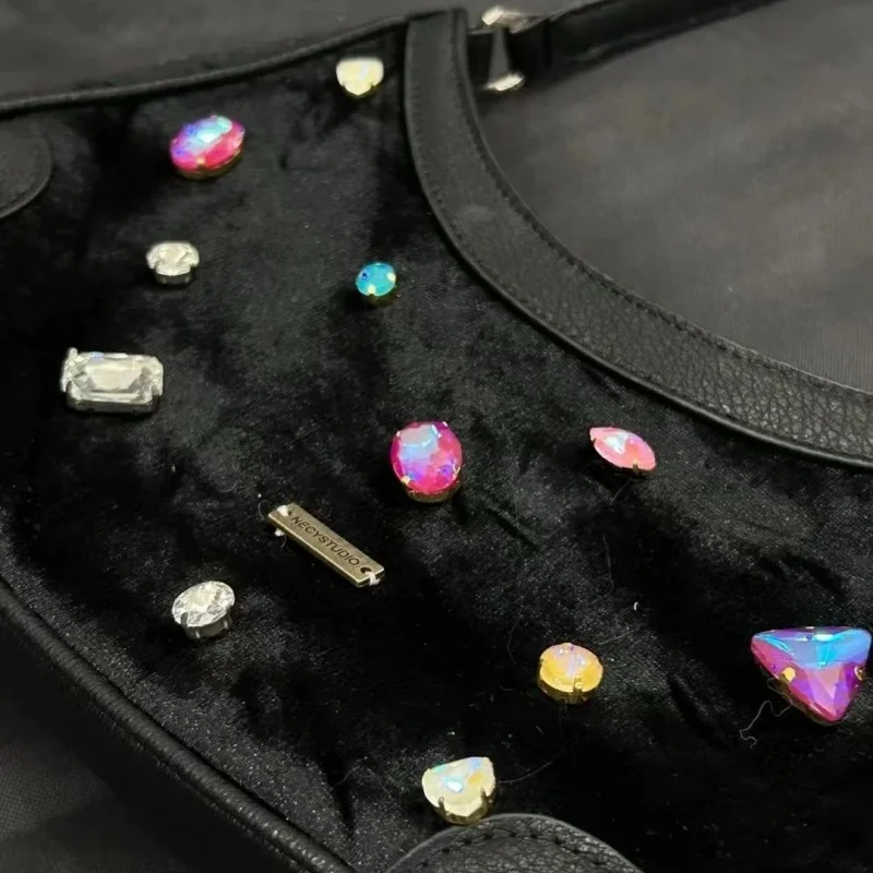 Frauen bunte Strass Samt Achsel Tasche koreanische einzelne Umhängetaschen würzige Mädchen Handtasche