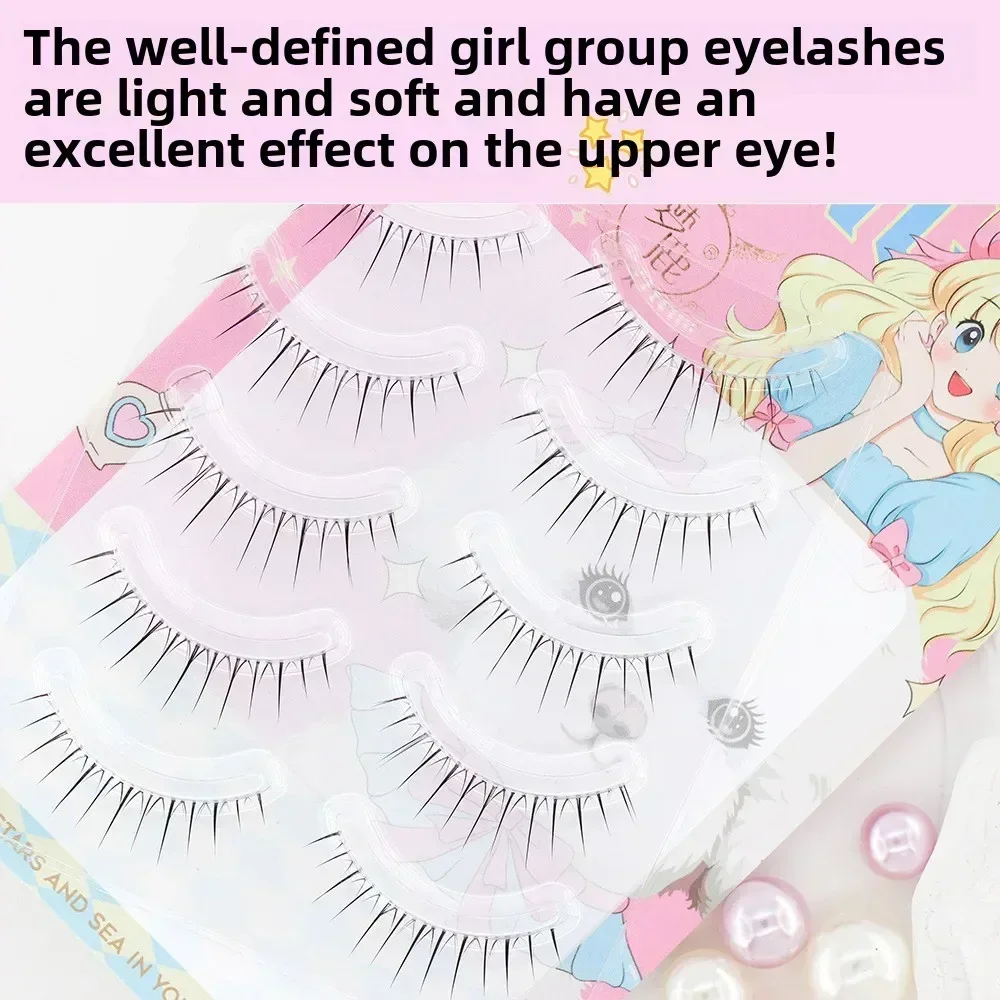 MengLu 5 Pairs False Eyelashes Natural Look Fake Transparent Lashes Stem Grafting Eye Lashes False Lashes Makeup for Beginners